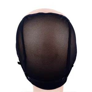 شبكة شعر مونو ميش سوداء قابلة للتمدد 5×5 بالجملة، غطاء شعر أمامي من الدانتيل مع حزام قابل للتعديل، مقاسات S/<span class=keywords><strong>M</strong></span>/L للاستخدام التجاري - Product Image 4