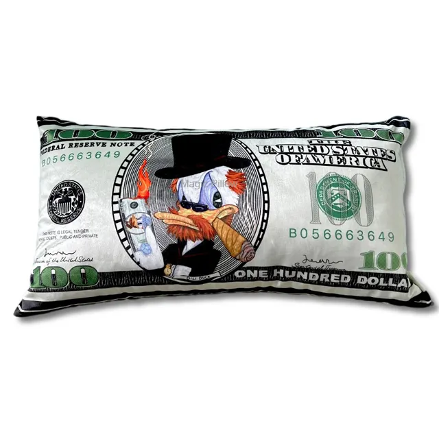 Cetak Logo boneka uang desain dolar bantal penggemar bantal cantik pendek mewah pinggang bantal lempar