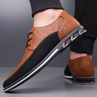 Zapatos Casuales de Hombre para Otoño, Invierno y Primavera, Talla Grande, con Cordones/Deslizables, Parte Superior de PU Transpirable, Suela de Goma Sólida, Cómodos para Vestir