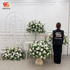 Centros de Mesa Modernos de Seda Hechos a Mano con Hojas Verdes y Flores para Bodas y Navidad, Arreglos Florales Artificiales - Product Image 5