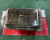 Chauffe-plats de buffet en acier inoxydable économique de haute qualité, équipement de restauration doré, fournitures pour hôtels et restaurants, durable