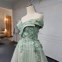 Robes de Quinceanera vert sauge robe de bal appliques florales corset à dos en dentelle pour filles douces fête Lsany27