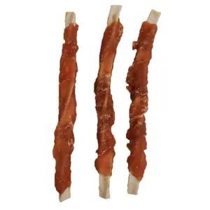 OEM/ODM Wholesale Duck Wrapped Triangle Rawhide Stick 100% Natural 0 Add Pet Food Natural Dog Treat Dog Snack