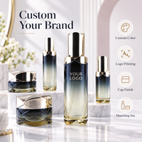 Ensemble d'emballages cosmétiques en verre blanc dégradé, pots à crème 30g 50g, flacons de soin 30ml 40ml 100ml 120ml, logo personnalisé