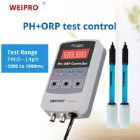 WEIPRO 2 in 1 Pengontrol Monitor Digital pH ORP Redox dengan Kontrol Relai Daya Keluaran Pengukur Kualitas Air