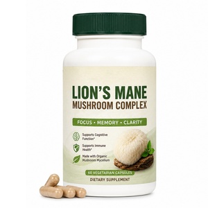 Natural Organic <b>Lion's</b> <b>Mane</b> Mushroom Extract Capsules Brain Immune Health Halal Certified ODM/OEM Brand Customizable Bottles 2 - Product Image 1