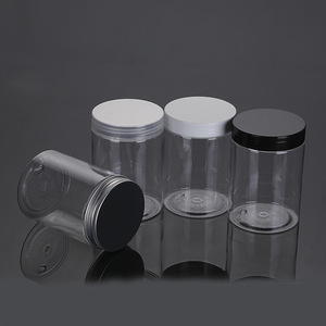 <b>Plastic</b> <b>Jars</b> 300ML 400ML 500ML Wide Mouth Cylinder Pet Bottle For Beverage Packaging - Product Image 1