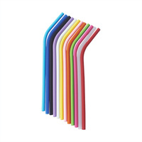 Pailles en silicone réutilisables, flexibles et longues, multicolores, extra courtes et fines.