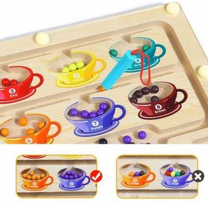 Rompecabezas de Madera para Niños y Niñas, Juego de Contar y Combinar, Laberinto Magnético de Colores y Números - Product Image 4