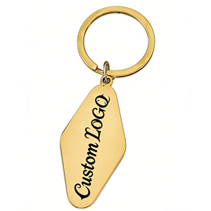 Custom Logo Stainless Steel Rhombus Keychain <b>Engraved</b> Metal <b>Key</b> <b>Ring</b> Personalized Promotional Gift - Product Image 3