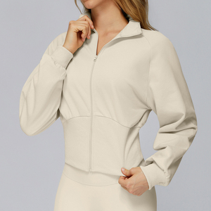 Chaqueta <span class=keywords><strong>de</strong></span> cuello alto personalizada para mujer, sudadera con cremallera a prueba <span class=keywords><strong>de</strong></span> viento, para correr, gimnasio al aire libre, Top activo, ropa deportiva <span class=keywords><strong>de</strong></span> otoño e invierno - Product Image 6