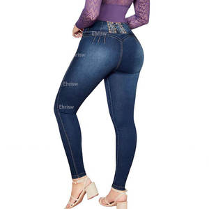 Pantalones vaqueros elásticos para <span class=keywords><strong>mujer</strong></span>, <span class=keywords><strong>Jeans</strong></span> de cintura elástica, Control de barriga, talla grande - Product Image 5