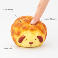 Jouet Squishy Mignon Chien en Forme de Pain de Mie, à Rebond Lent, Anti-Stress, Décoration de Bureau, Oreilles Tombantes, Cadeau Fidget, Vente en Gros