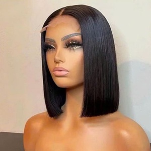 Perruque Lace Front Longue en <span class=keywords><strong>Cheveux</strong></span> Humains Remy Vietnamiens avec <span class=keywords><strong>Frange</strong></span>, Dentelle HD, Base Sans Colle, Couleur Naturelle, 14 Pouces - Product Image 5