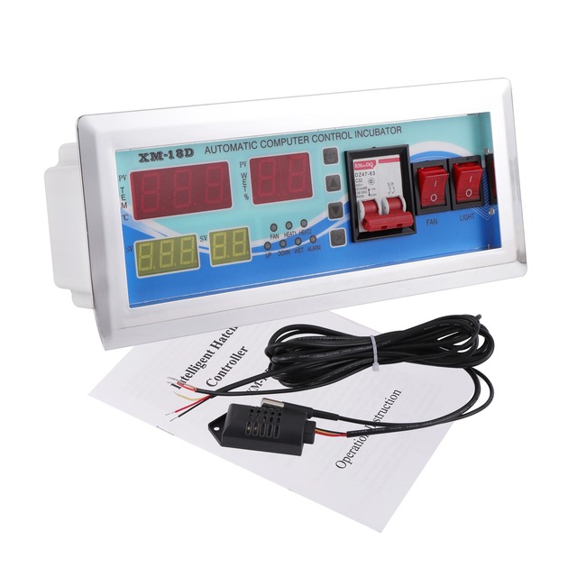 AC220V XM-18D Egg Incubator Digital Automatic Thermostat Controller Mini Incubator Control System Temperature Humidity Sensor