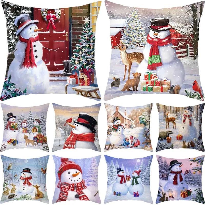 Giáng sinh Cushion Cover Home sofa trang trí gối trường hợp 18 'polyester giáng sinh ném gối Bìa Xmas trang trí