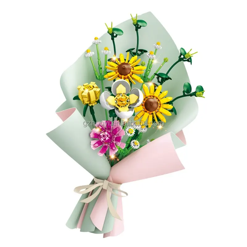 Mainan Plastik Dekorasi tandan bunga, Kit blok karangan bunga