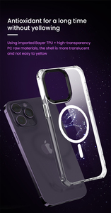 Chargement sans fil transparent antichoc TPU PC couvertures de téléphone magnétiques transparentes pour tous les téléphones <span class=keywords><strong>iPhone</strong></span> 15 pro max étui de téléphone portable - Product Image 3