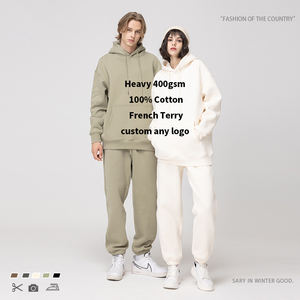 Nuevos productos Moda para hombres Oversized Heavyweight 100% Cotton Custom Logo Terry Hoodie Pullover Sudadera - Product Image 4