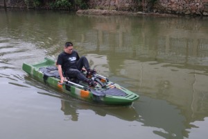 12.5ft 1person Propeller Drive Kayak HDPE <b>Plastic</b> Hull Trolling Motor Engine Single Person Fishing Boat - Product Image 4
