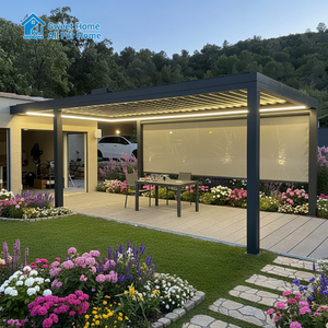 Pergola rétractable motorisée Sweet Home Premium, <span class=keywords><strong>abri</strong></span> en aluminium antirouille avec éclairage LED <span class=keywords><strong>pour</strong></span> les moments <span class=keywords><strong>de</strong></span> loisirs en <span class=keywords><strong>jardin</strong></span> - Product Image 6
