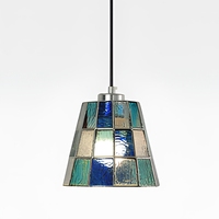 Lampe suspendue Tiffany en verre teinté, mosaïque, 17 cm, E14, 85-265 V, style rétro, luminaire moderne pour restaurant