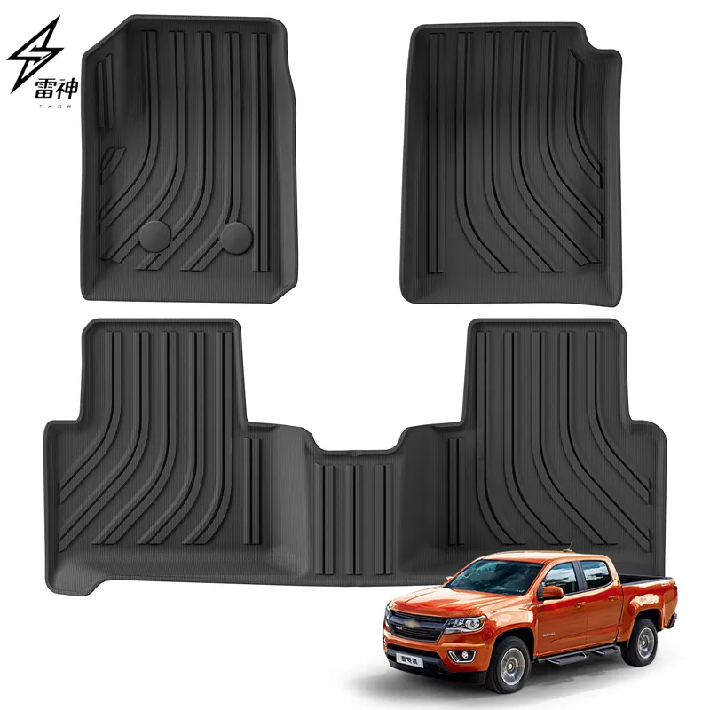 For Chevrolet Chevy Colorado 2015 - 2022 Car Floor Mats 3d TPE+Blanketed Surface Foot Pad Set All Weather Auto Accessories