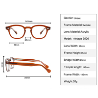 Montures de lunettes transparentes à logo personnalisé anti bloc bleu Lunettes tendance 2025 Lunettes rondes en acétate noir pour hommes