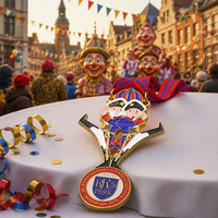 Maßgefertigte Karnevalsmedaille Cartoon-Emaille Festival-Event Metall OEM ODM 3D Relief Hohl Mehrschichtiges Design Goldfinish mit Band