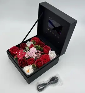 TOP ONE Lcd Screen Flower Video Gift Box Engagement Anniversary Valentine's day Wedding Birthday Hot sale Icd Video Gift Box