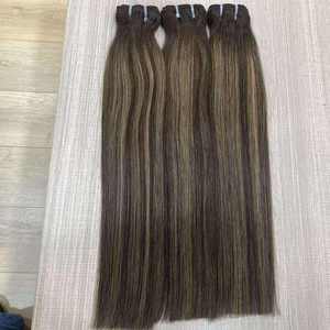 Extensiones de Cabello Humano Ruso de Alta Calidad, Doble Trama, con Mechones Europeos, Alineación de Cutículas, Color Castaño Claro - Product Image 5
