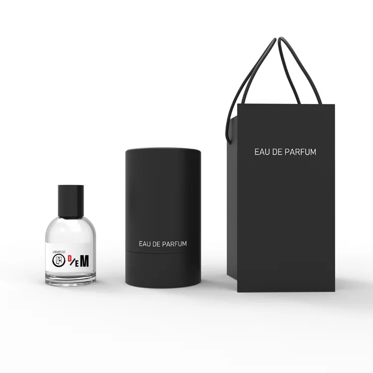 Custom Design Round Cylinder Spray Empty Luxury Refill 50ml Perfume Bottle with Box