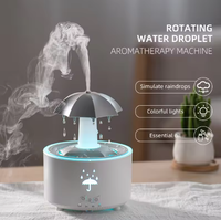 Nouveaux humidificateurs d'aromathérapie en forme de parapluie à distance, 300 ml, ultrasoniques, rotatifs, à gouttes d'eau, diffuseur d'arômes