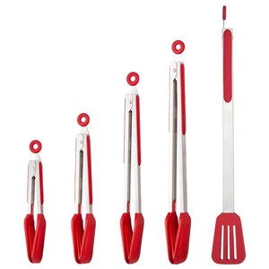 Yangjiang Fengrun Food Clips Stainless Steel <b>Silicone</b> Red Heat Resistance Korean Style BBQ <b>Tools</b> - Product Image 2