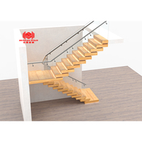 Escalier intérieur en bois de haute qualité Main courante à montage latéral Escalier en bois