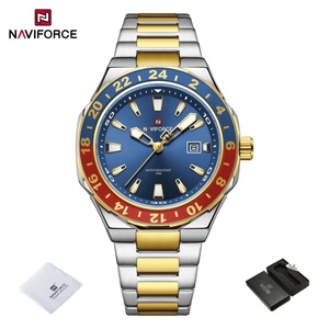 NAVIFORCE Montre de sport de luxe à quartz avec calendrier lumineux pour homme, montre-bracelet étanche en acier inoxydable, Relogio Masculino - Product Image 1