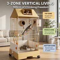 Villa de luxe pliable en acrylique haute visibilité pour petits animaux, grand habitat à vue frontale claire, avec lucarne interactive, pour petaurs