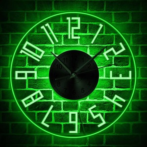 <b>LED</b> Light Up Wall Clock 24 Hour <b>Number</b> Display Modern Decorative Timepiece for Home Office Bar - Product Image 3