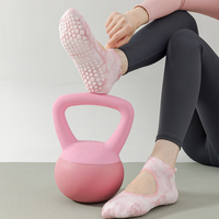 Nouvelles chaussettes de yoga en coton tie-dye pour femmes, respirantes, à bout ouvert, antidérapantes, pour le Pilates, les sports d'intérieur et le fitness