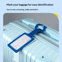 Promotion : Étiquette de bagage personnalisée avec logo, anti-perte, porte-nom, breloque de voyage, pour carte d'embarquement, en silicone, pour femme élégante et mature