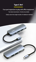Hub led multi usb tour de chargeur 4 ports hub otg micro usb câble adaptateur de charge pour ordinateur portable hdtv 4 en 1 hub usb c