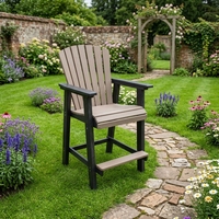 Chaise haute en PEHD durable, résistante à la décoloration et aux UV, mobilier d'extérieur pour jardin, terrasse, bord de piscine, restaurant