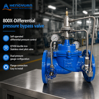 Vanne de dérivation à pression différentielle en fonte ductile HY 800X pour conduite d'alimentation en eau, vanne de régulation hydraulique