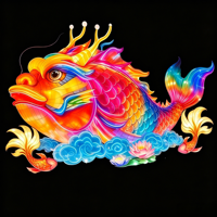 Lanternes suspendues géantes en forme de carpe dragon et de lotus, éclairages de plafond pour centres commerciaux, idéales pour le Nouvel An et les expositions commerciales