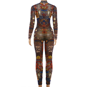 <span class=keywords><strong>Mono</strong></span> ajustado de manga larga con cuello redondo y <span class=keywords><strong>estampado</strong></span> de malla para mujer, sexy y transparente - Product Image 5