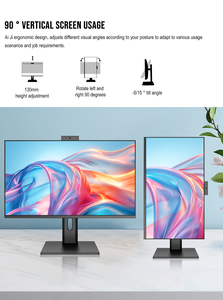 شاشة مكتبية الكل في واحد مقاس 23.8 بوصة إلى 27 بوصة، منحنية بدقة 2K-4K، معدل تحديث 165/240 هرتز، تقنية IPS بدون حواف، قابلة للرفع، مع كاميرا عالية الدقة للاستخدام المكتبي - Product Image 3