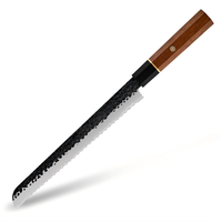 Couteau à pain de chef de cuisine professionnel de qualité supérieure de 10 pouces, en acier Damas 9Cr, avec manche en bois d'ébène