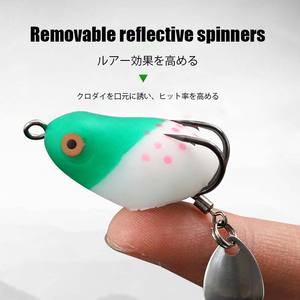 FISHGANG – <span class=keywords><strong>leurre</strong></span> <span class=keywords><strong>grenouille</strong></span> <span class=keywords><strong>souple</strong></span> avec spinner et double hameçon pour la pêche au serpent, 3.2cm/4.5g - Product Image 5