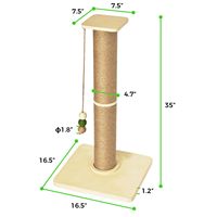 Sisal-Kratzbaum mit Ballbahn und Aussichtspunkt, 4-in-1 Interaktiver Katzenständer mit Pompon-Spielzeug für Wohnungskatzen