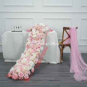 Fleurs artificielles DKB, décorations en fleurs de soie faites à la main, chemin de table en fleurs artificielles haut de gamme pour la décoration de table de mariage - Product Image 2